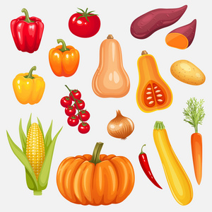 水果與蔬菜的動畫插畫集錦